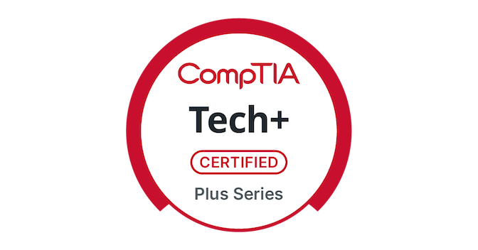 CompTIA Tech+ badge, issued by CompTIA